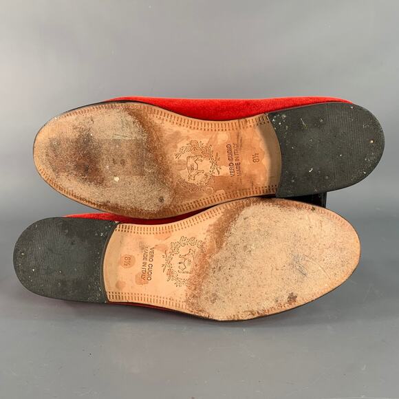 DEL TORO Size 8.5 Red Velvet Grosgrain Trim Slip On Loafers main image 3